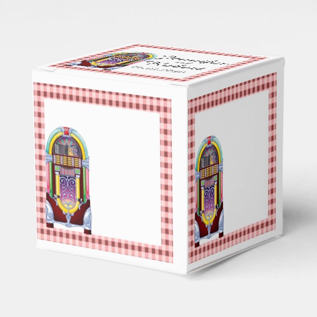 1950s Vintage Jukebox Wedding Favour Box (Front Side)