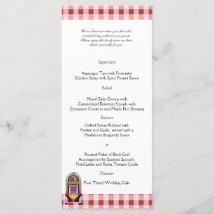 1950s Vintage Jukebox Wedding Menu