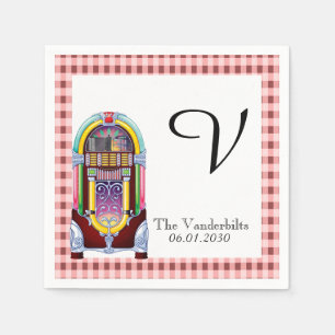 1950s Vintage Jukebox Wedding Napkin