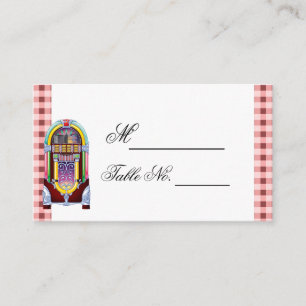 1950s Vintage Jukebox Wedding Place Card