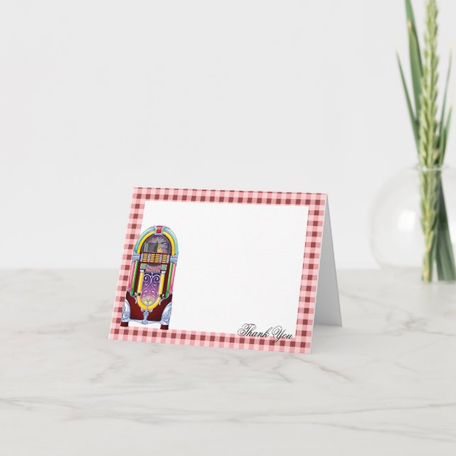 1950s Vintage Jukebox Wedding Thank You (Front)