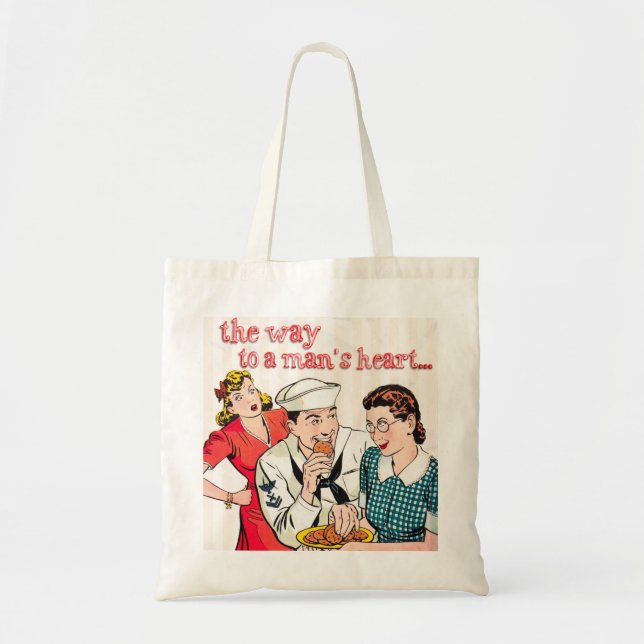 1950s Vintage Sailor and Housewife Tote Bag (Front)