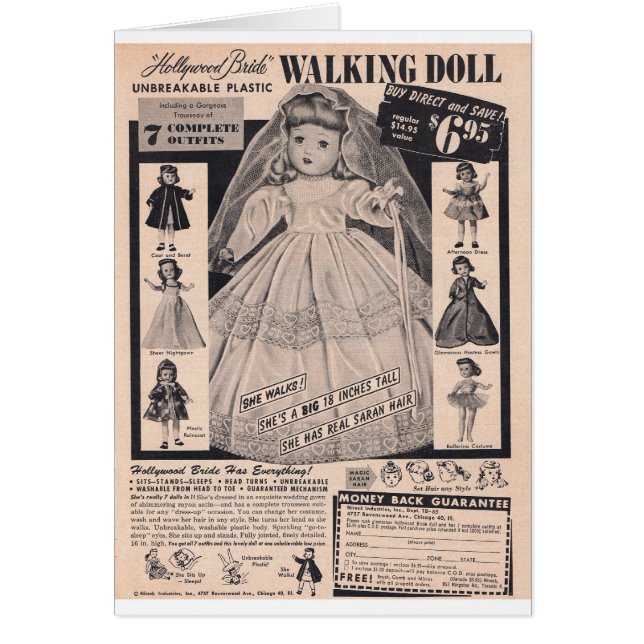 1950's Walking Doll Hollywood Bride (Front)