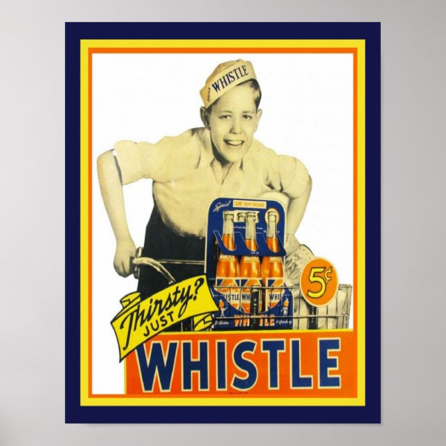 1950's Whistle Orange Soda Pop Advertisement Poster (Front)