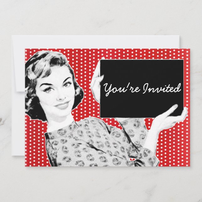 1950s Woman with a Sign Invitation (Front)