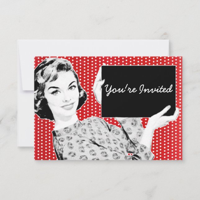 1950s Woman with a Sign Invitation (Front)