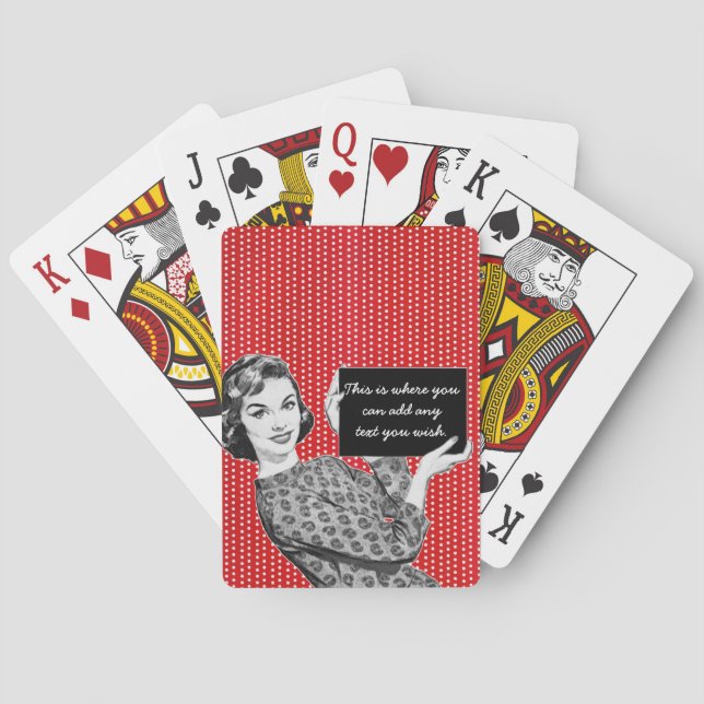 1950s Woman with a Sign Playing Cards (Back)