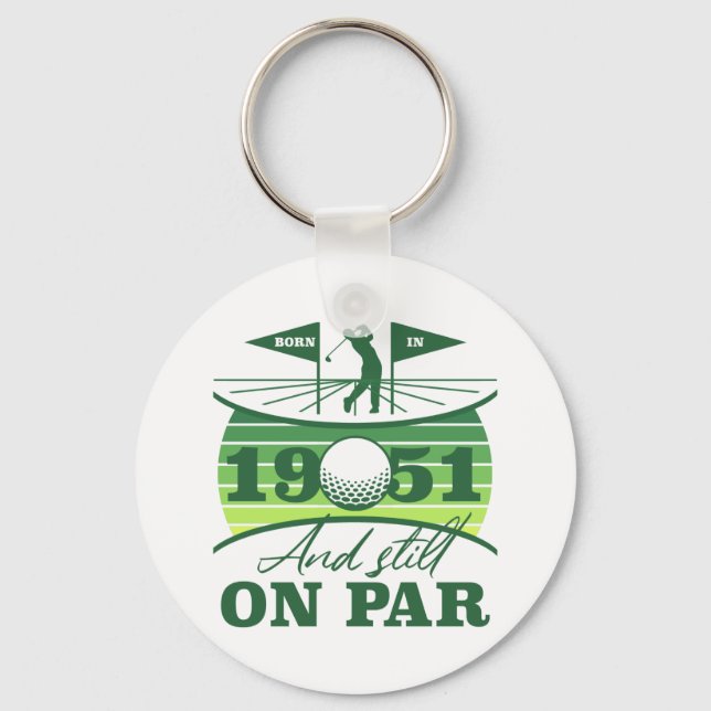 1951 70th Birthday Golf Lover Key Ring (Front)