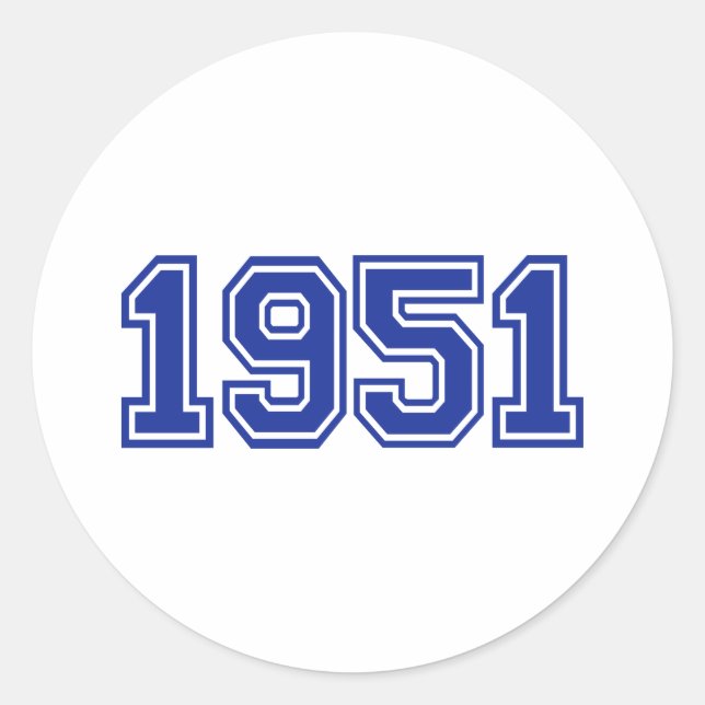 1951 Birthday Classic Round Sticker (Front)
