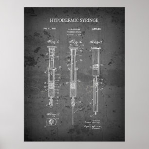 1951 BLACKMAN HYPODERMIC SYRINGE PATENT POSTER
