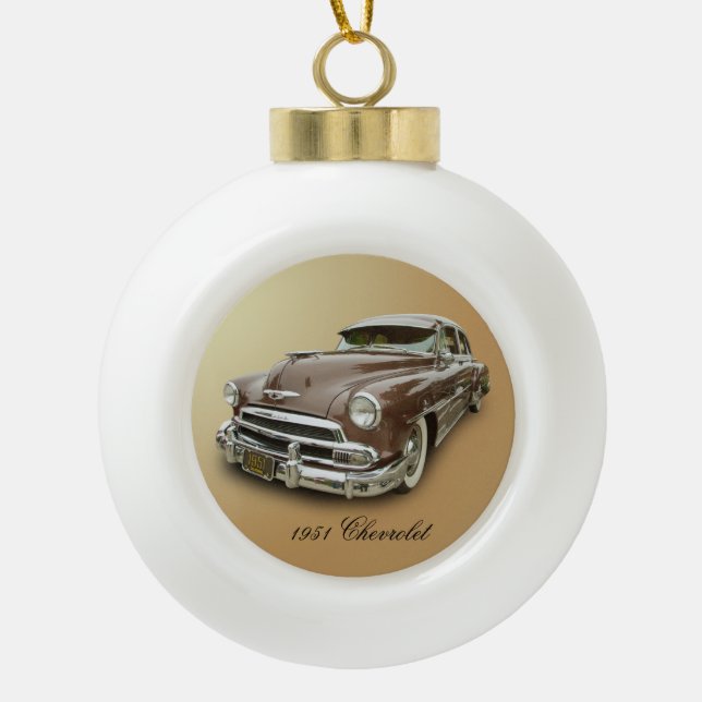 1951 CHEVROLET CERAMIC BALL CHRISTMAS ORNAMENT (Front)