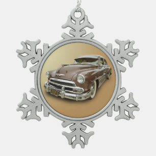 1951 CHEVROLET SNOWFLAKE PEWTER CHRISTMAS ORNAMENT