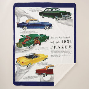 1951 Frazer automobile ad Sherpa Blanket