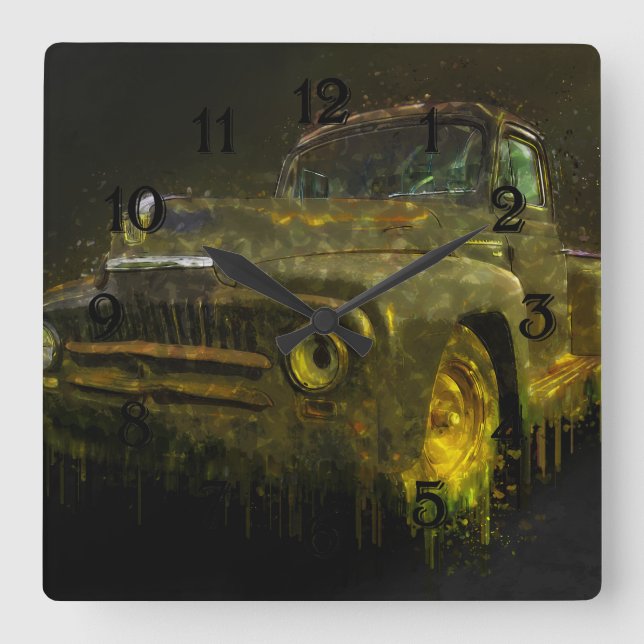 1951 International Pickup Square Wall Clock (Front)