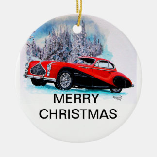 1951 Talbot-Lago T26 GS Coupe CHRISTMAS CARD Ceramic Tree Decoration
