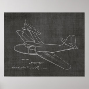 1951 Top Prop Aeroplane Patent Art Drawing Print