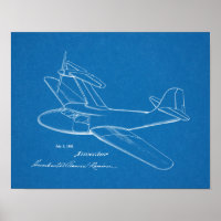 1951 Top Prop Airplane Patent Art Drawing Print