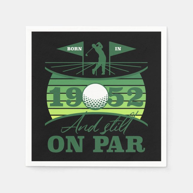 1952 70th Birthday Golf Lover Napkin (Front)
