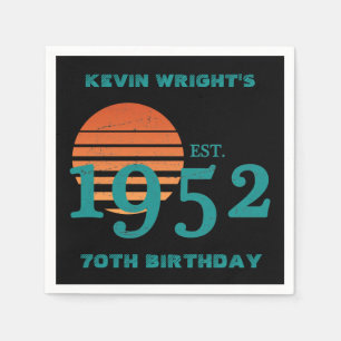 1952 70th Birthday Vintage Sunset Napkin
