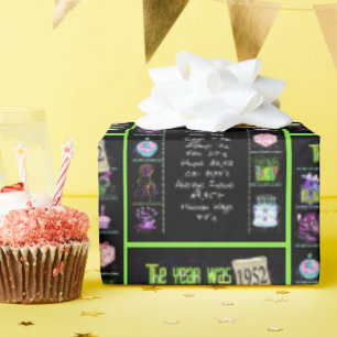 1952 Birthday Year Trivia Wrapping Paper