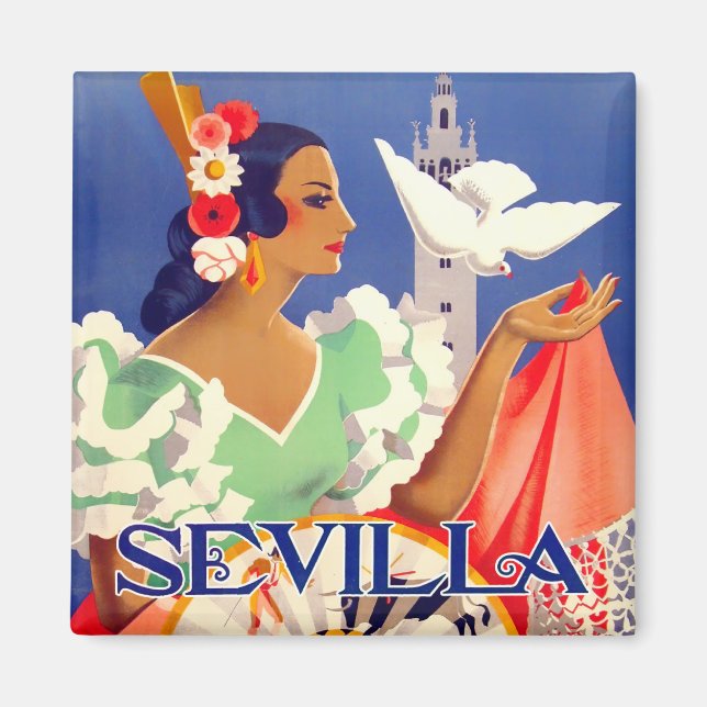 1952 Feria de Sevilla vintage travel Magnet (Front)