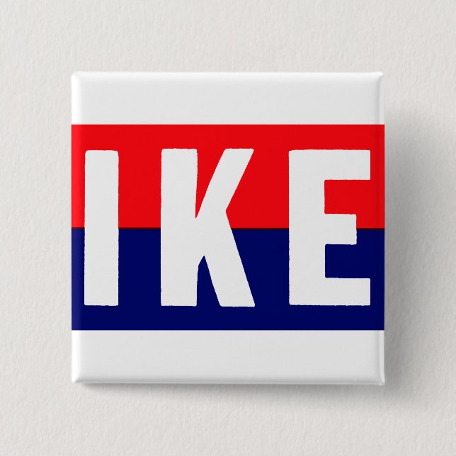 1952 Ike for President 15 Cm Square Badge (Front)