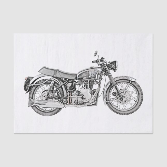 1952 Velocette Venom Motorcycle Motorbike Drawing Tissue Paper (Front)