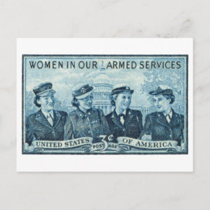 1952 Women in US Armed Services Stamp Postcard