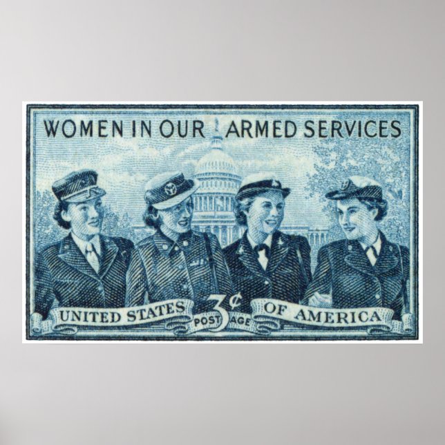 1952 Women in US Armed Services Stamp Poster (Front)