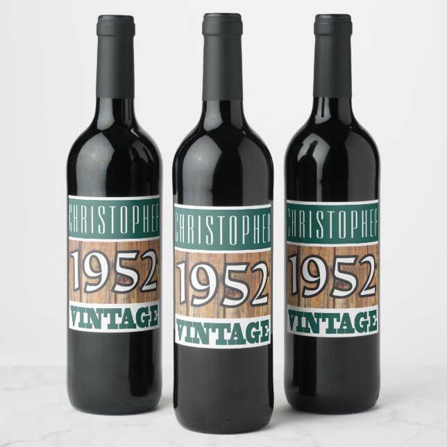 1952 Year of Birth Wine Label (Bottles)