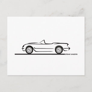 1953 1954 1955 Corvette Postcard
