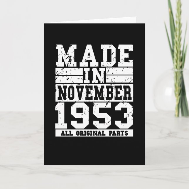 1953 Birthday November Vintage Saying Card (Front)