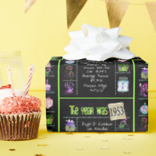 1953 Birthday Year Trivia Wrapping Paper