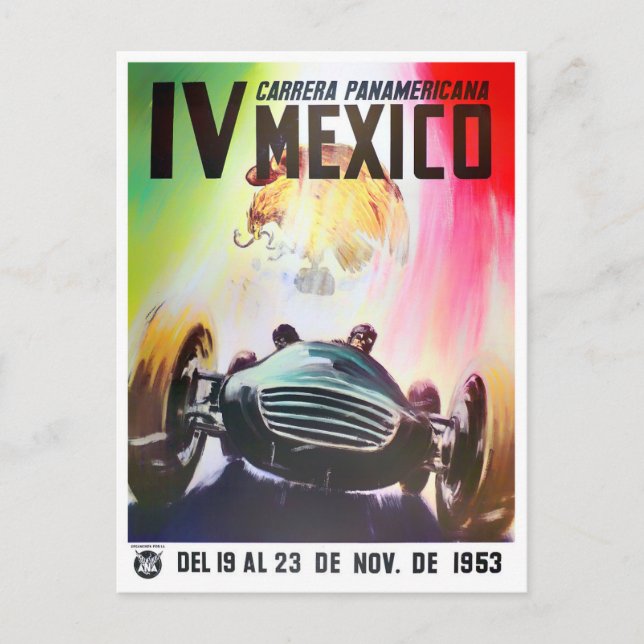 1953 Carrera Panamericana vintage racing Postcard (Front)