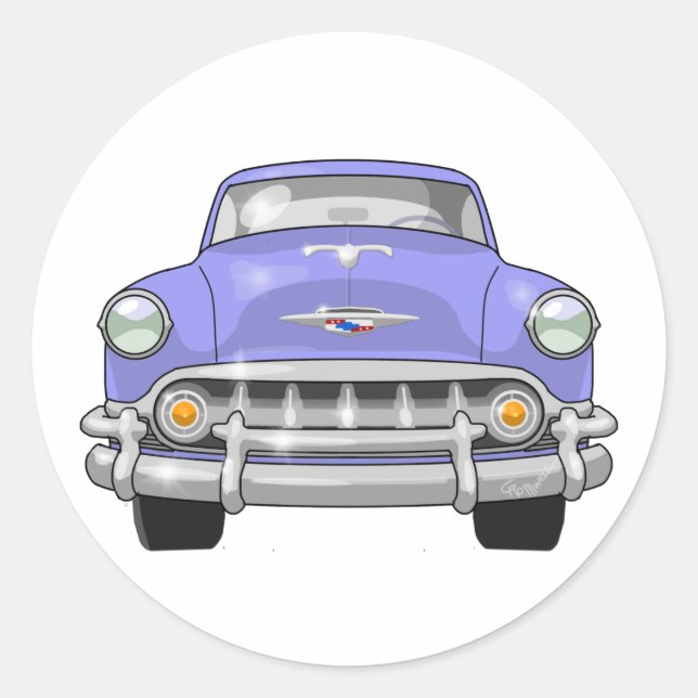 1953 Chevrolet Bel Air Front View Classic Round Sticker (Front)