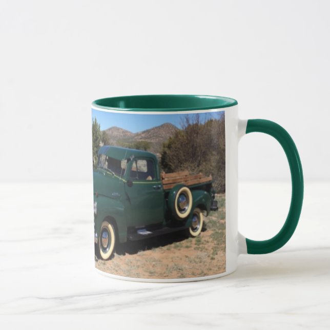 1953 Chevy Pickup Truck green Vintage Coffee Mug (Right)