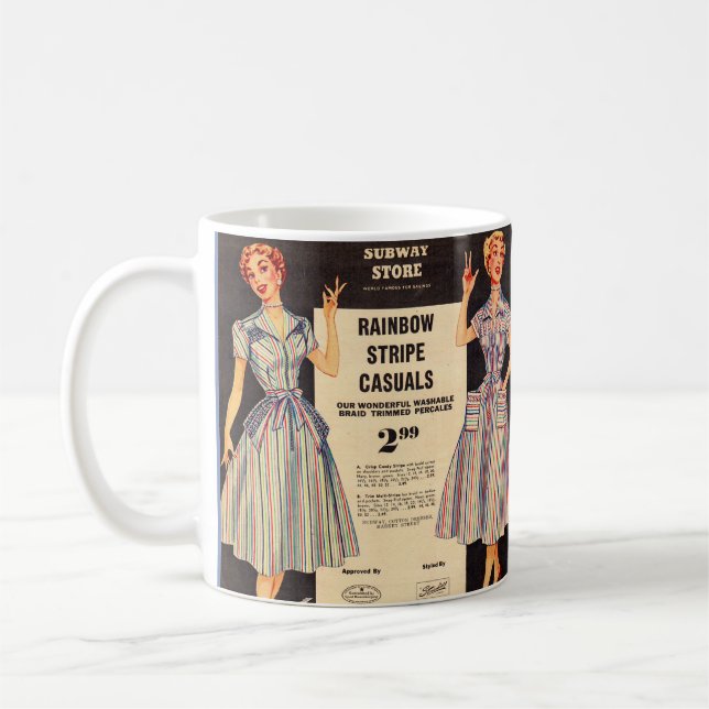 1953 Gimbels Subway Store dress ad Coffee Mug (Left)