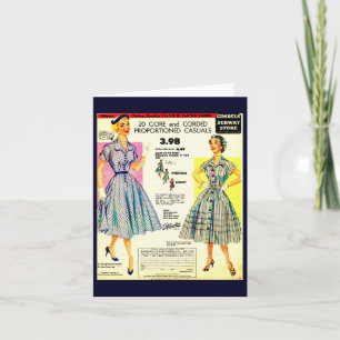 1953 Gimbels Subway Store dress sale ad Note Card