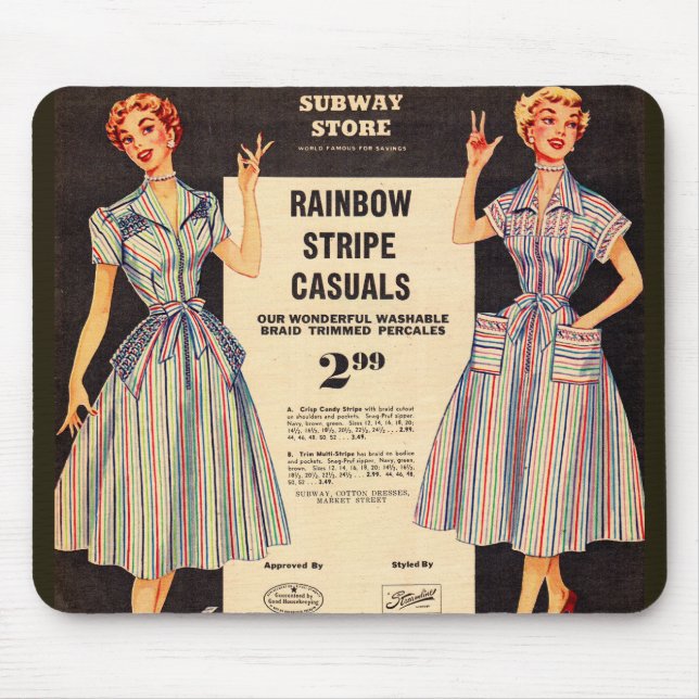 1953 Gimbels Subway Store dress sale Mouse Mat (Front)