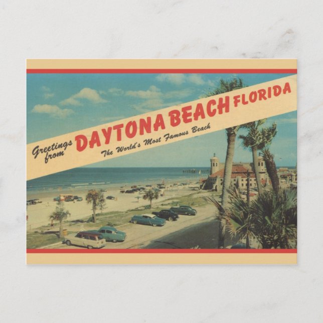 1953 Greetings From Daytona Beach Postcard (Front)