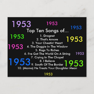 1953 Songs Postcard