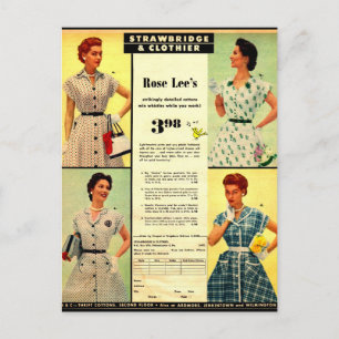 1953 Strawbridge & Clothier dress sale ad Postcard