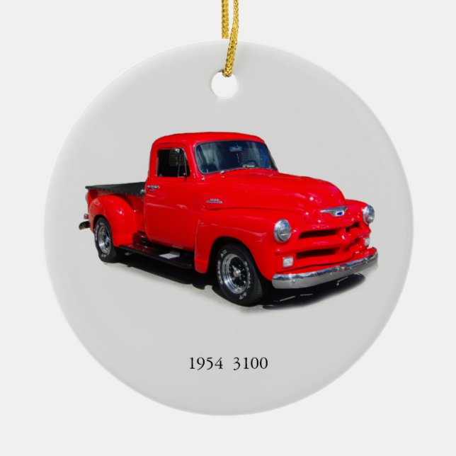 1954 3100 red pickup truck ornament (Front)