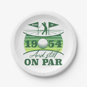 1954 70th Birthday Golf Humour Paper Plate
