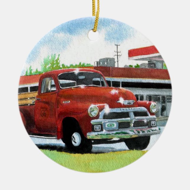 1954 Antique Truck Ceramic Tree Decoration (Front)