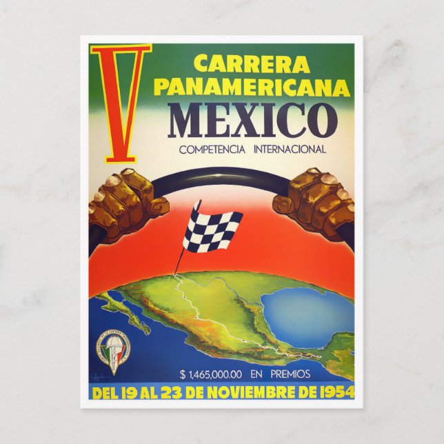1954 Carrera Panamericana vintage racing Postcard (Front)