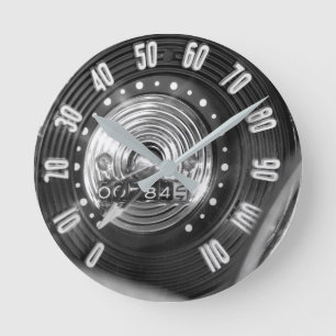 1954 Classic Car Speedometer in Monochrome Round Clock