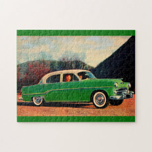 1954 Dodge Royal V8 in green Jigsaw Puzzle