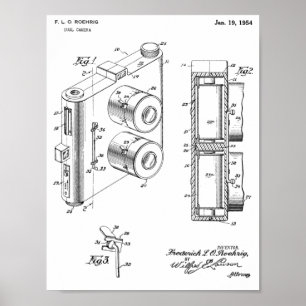 1954 Dual Camera Patent Art Drawing Print