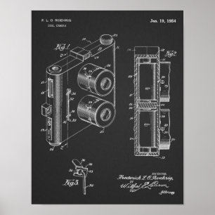 1954 Dual Camera Patent Art Drawing Print